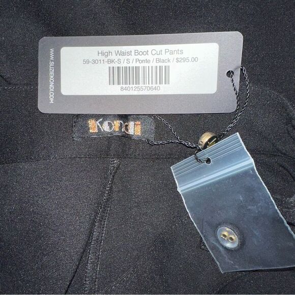 Suzie Kondi Pants Women's Small Black High Waist Boot Cut Ponte Wide Leg - Picture 6 of 9